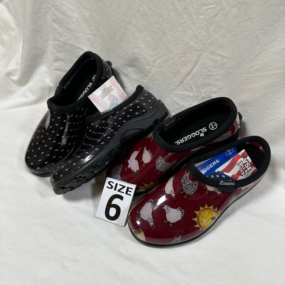 Two for One Price!!! Sloggers Waterproof Rain Shoes - Red Chicken & Polka Dot. - Picture 2 of 4